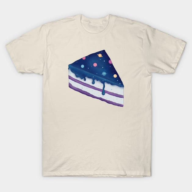 Cosmic Galaxy Cake T-Shirt by Adaillustrations